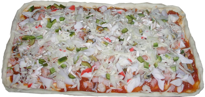 Traditional Seafood Sicilian Style Pizza